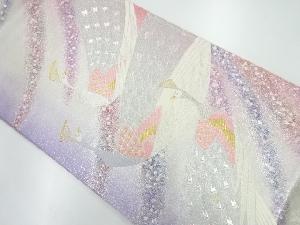 アンティーク　孔雀に箔散らし模様織出しぼかし袋帯（材料）
